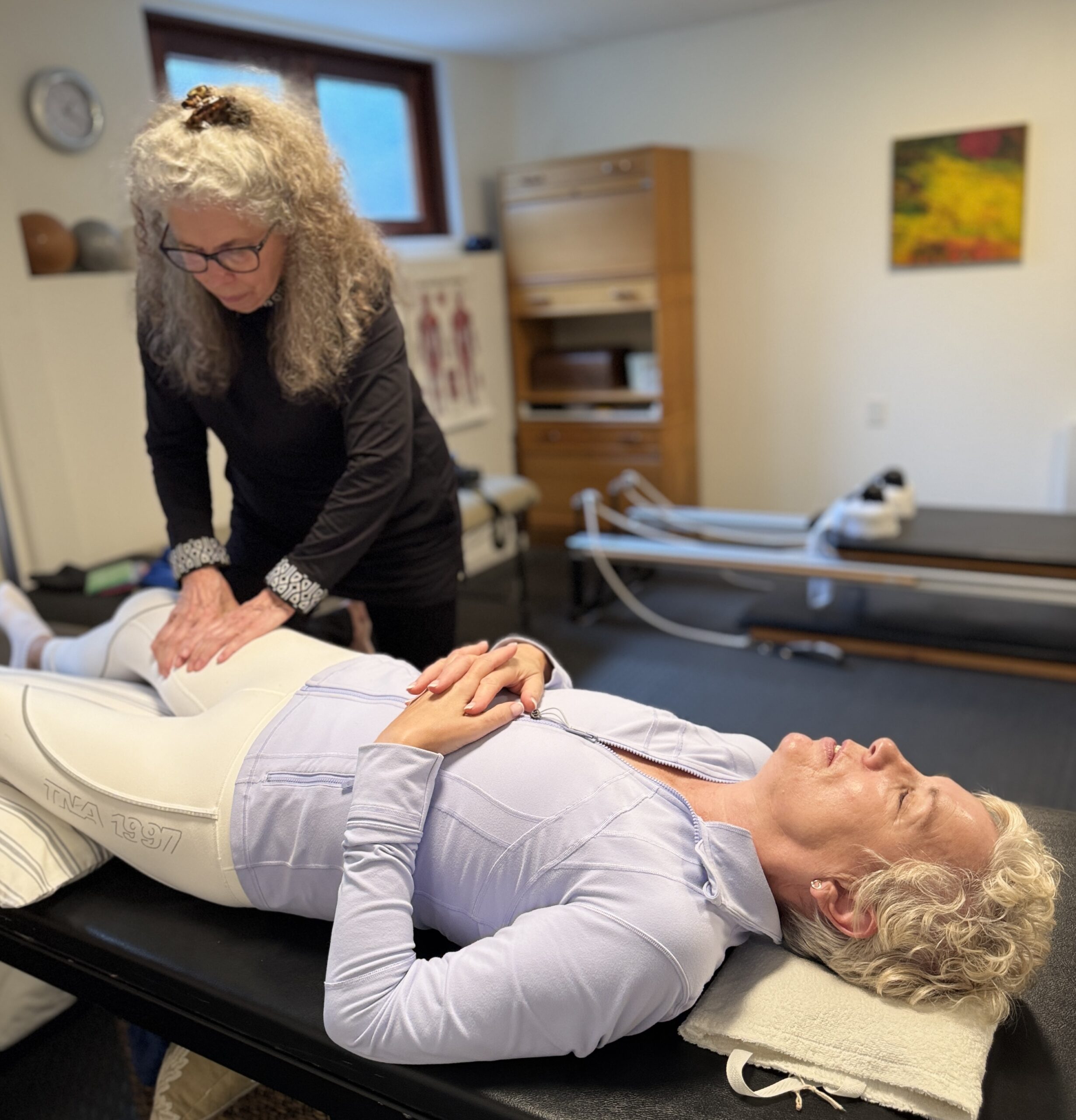 Barbara Richman Providing Clinical Somatics to a Client in a Studio